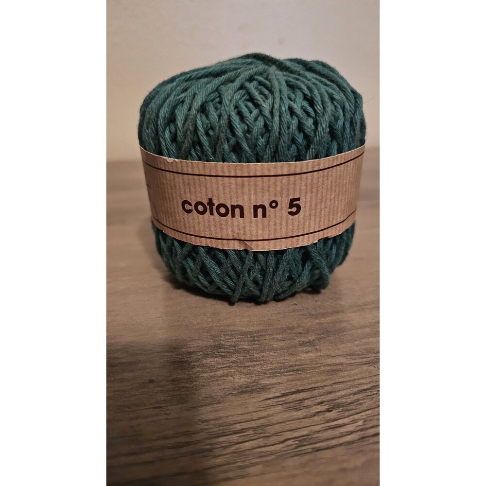 Berger du Nord Vintage Yarn Cotton Coton #5 France NOS Dark Green 9304